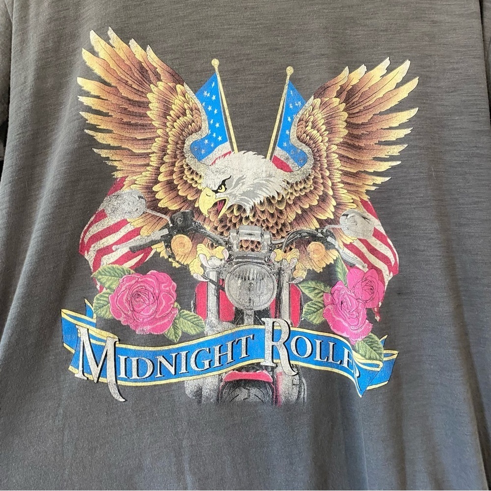 Spell Midnight Rider Graphic Tee T-Shirt 100% Pima Cotton Grey Gray Small - Picture 2 of 6